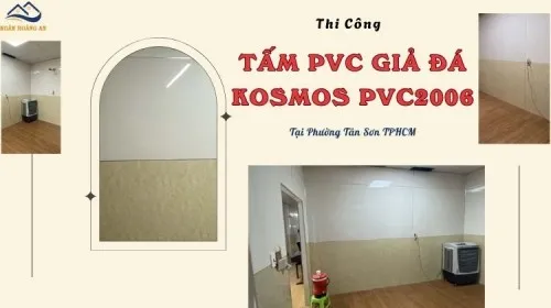 Thi Công Ốp PVC Nhựa Giả Đá Kosmos PVC2006 Tại Phường Tân Sơn TPHCM