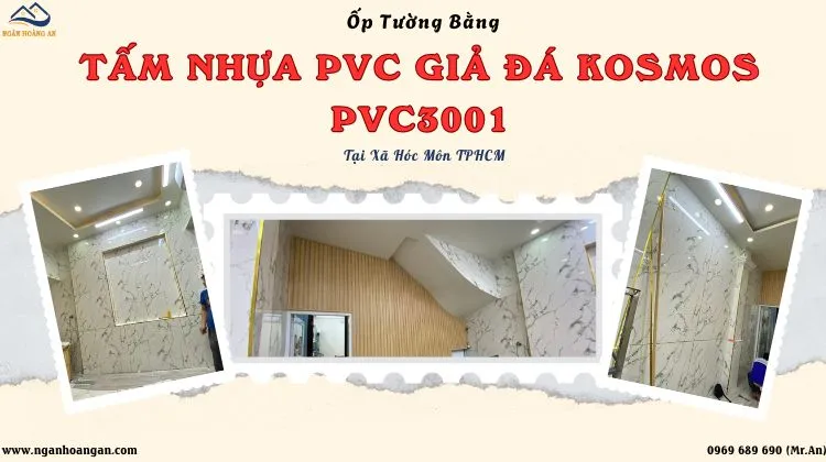 Ốp Tường Bằng Tấm PVC Giả Đá Kosmos PVC3001 Tại Xã Hóc Môn TPHCM 