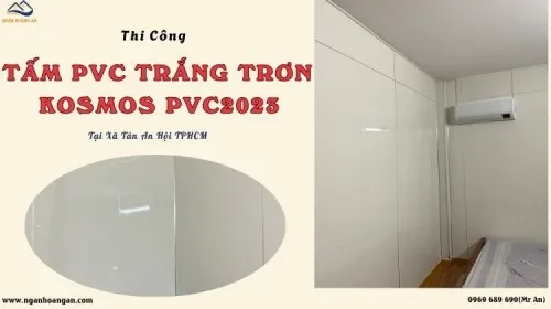 Thi Công Ốp PVC Nhựa Trắng Trơn Kosmos PVC2023 Xã Tân An Hội TPHCM