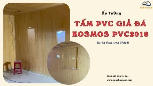 Ốp Tường Bằng Tấm PVC Giả Gỗ Kosmos PVC2018 Tại Xã Hưng Long TPHCM