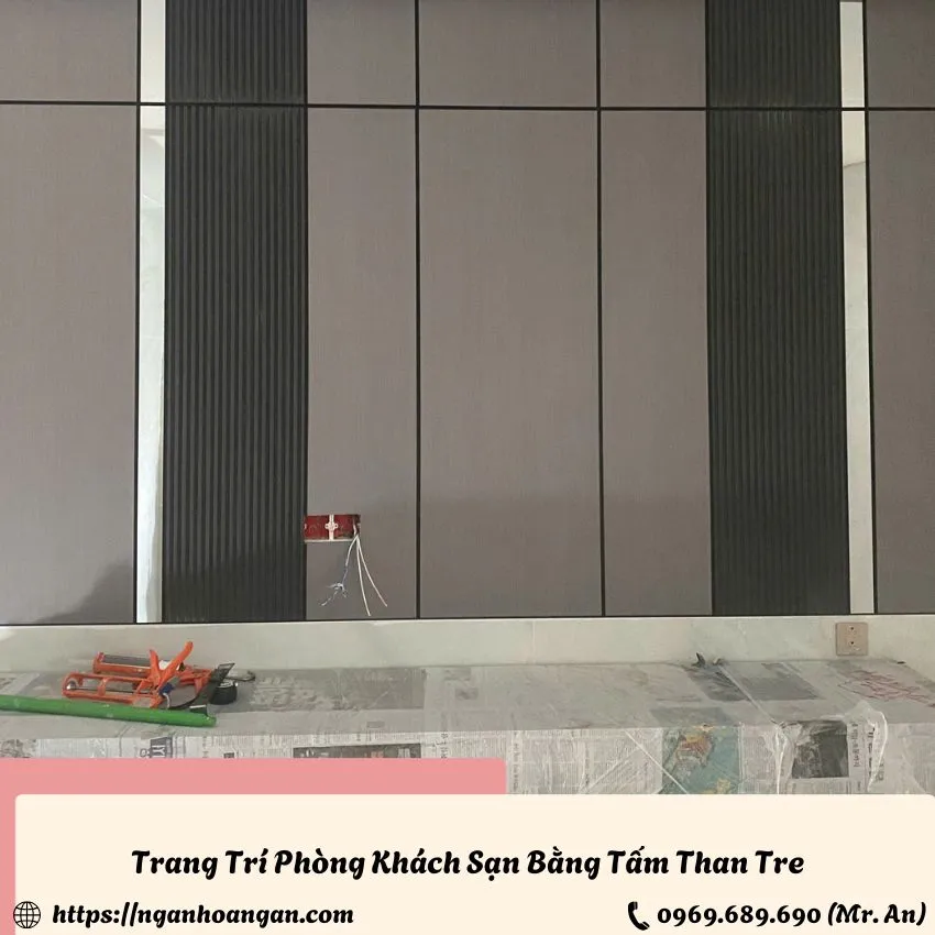 Trang Trí Phòng Khách Sạn Bằng Tấm Ốp Than Tre