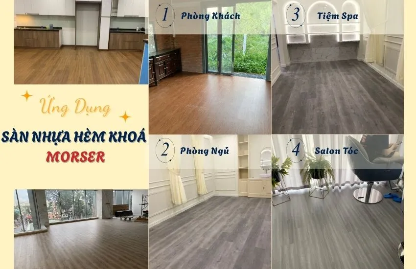 Ứng Dụng Lát Sàn Nhựa Hèm Khoá Morser