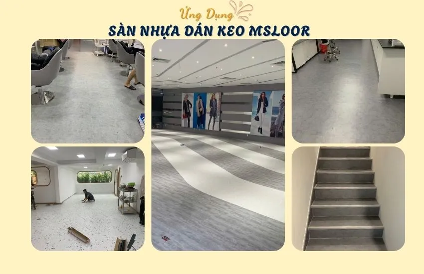 Ứng Dụng Sàn Nhựa Dán Keo Giả Bê Tông MSFloor Ứng Dụng Sàn Nhựa Dán Keo Giả Bê Tông MSFloor