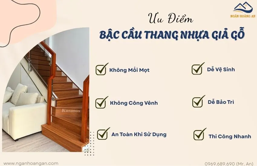 Ưu Điểm Của Bậc Cầu Thang Nhựa Giả Gỗ