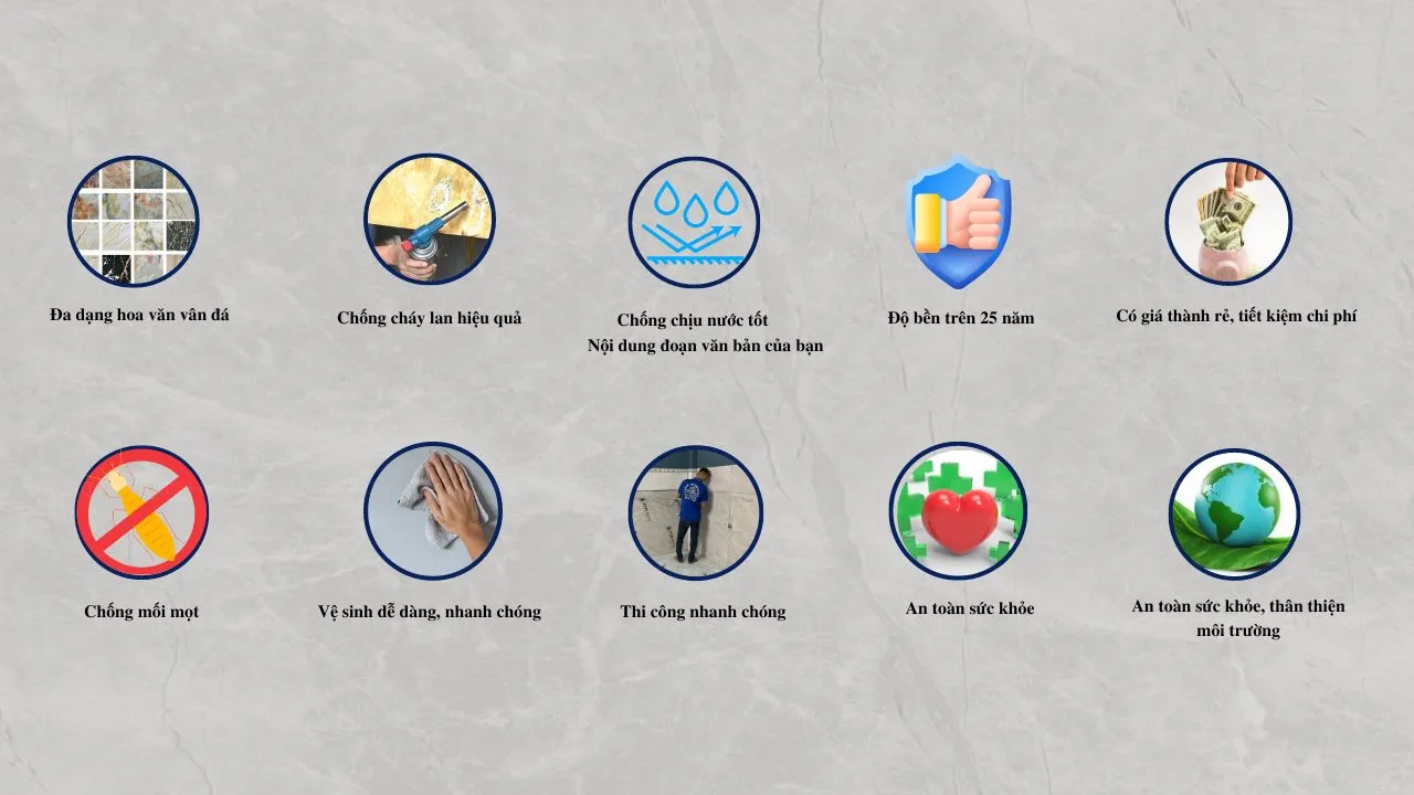 Ưu Điểm Nổi Bật Của Tấm Nhựa Ốp Tường PVC Giả Vân Đá