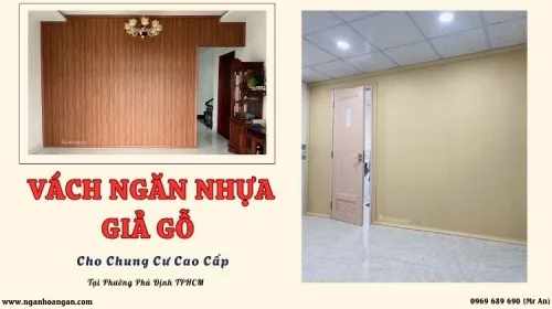 Vách Ngăn Nhựa Giả Gỗ Cho Chung Cư Cao Cấp Phường Phú Định TPHCM