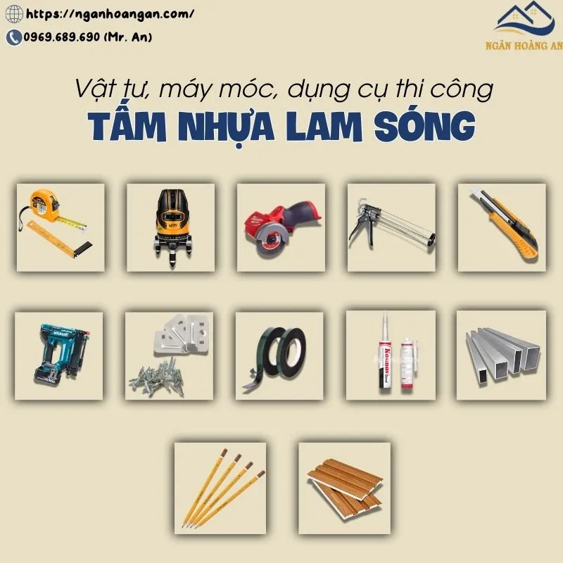 Vật Liệu Và Dụng Cụ Thi Công Lam Sóng Nhựa Giả Gỗ