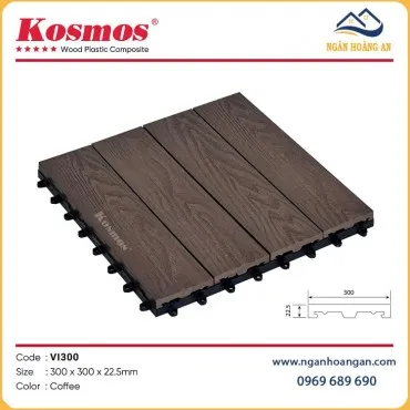Vỉ Gỗ Nhựa Lót Sàn Ngoài Trời Kosmos Vân 3D VI300-Coffee