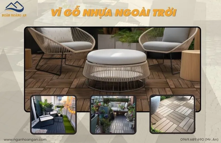 Vỉ Gỗ Nhựa Ngoài Trời Lót Sàn Ban Công