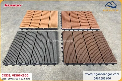 Vỉ Gỗ Nhựa Ngoài Trời Lót Sàn Hồ Bơi Komsos Vân Sọc