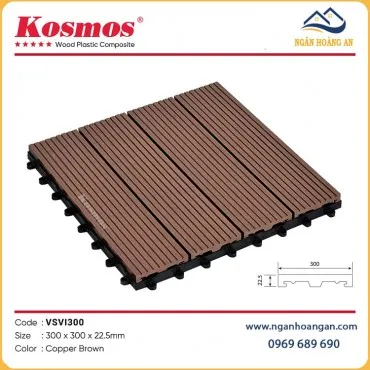 Vỉ Lót Sàn Gỗ Nhựa Ngoài Trời Vân Sọc Kosmos VSVI300 Copper Brown