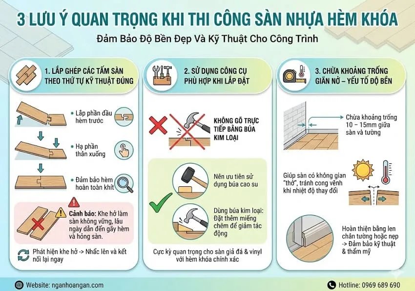 3 Lưu Ý Quan Trọng Khi Thi Công Sàn Nhựa Hèm Khóa