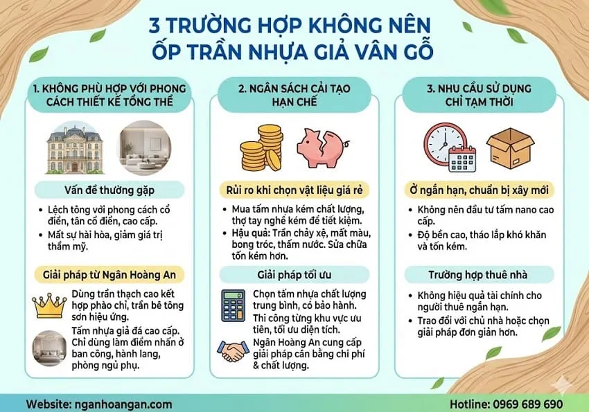 3 Trường Hợp Không Nên Ốp Trần Nhựa Giả Vân Gỗ