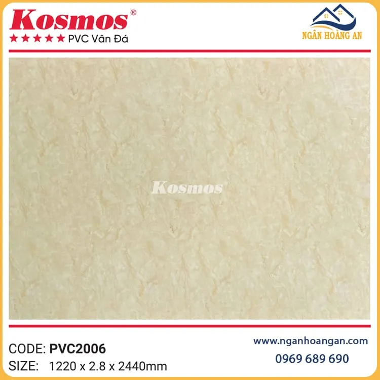 Tấm Dán Tường Giả Đá PVC Kosmos PVC2006 Tấm Dán Tường Giả Đá PVC Kosmos PVC2006