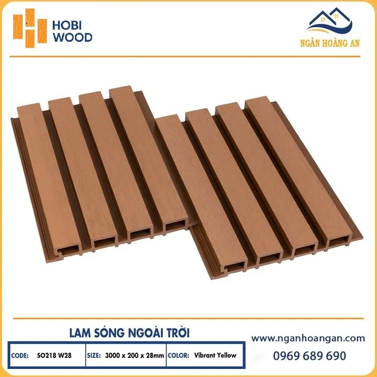 Lam Sóng Gỗ Nhựa Ngoài Trời Hobiwood SO218W28 Vibrant Yellow