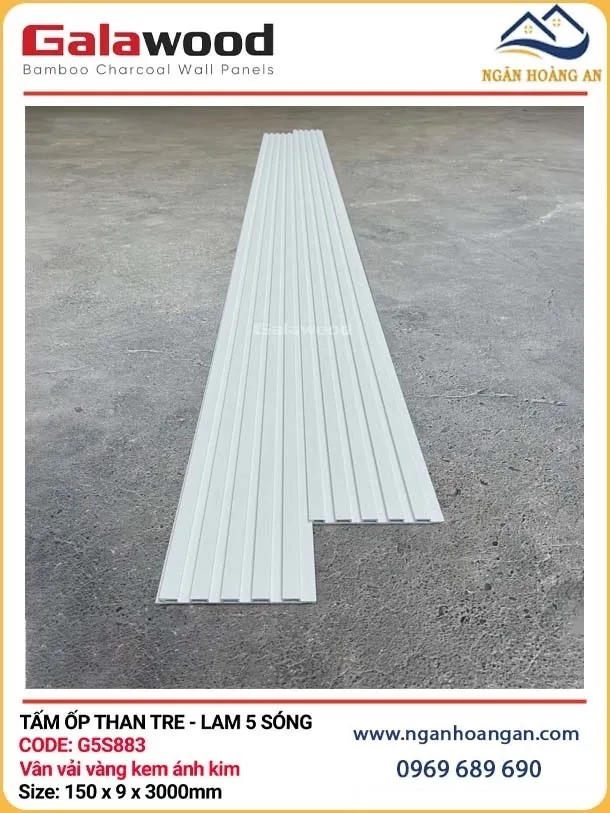 Lam Sóng Sợi Than Tre Vân Vải Vàng Kem Ánh Kim Galawood G5S883
