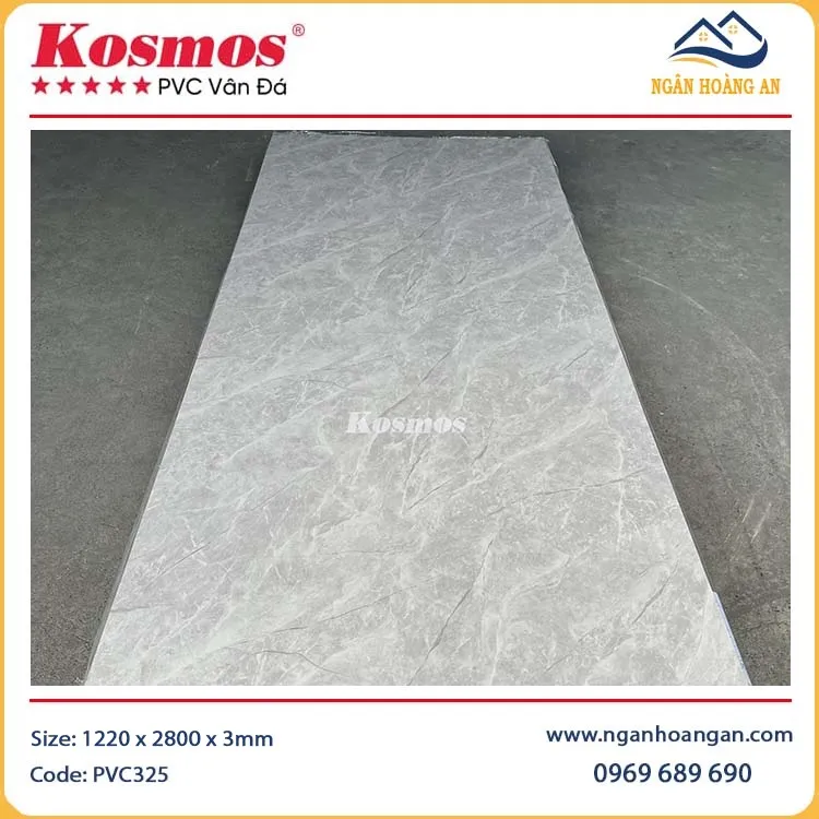 PVC Giả Đá Ốp Tường Kosmos PVC325 Vân Bê Tông