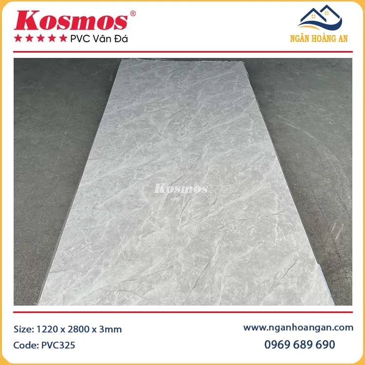PVC Giả Đá Ốp Tường Kosmos PVC325 Vân Bê Tông
