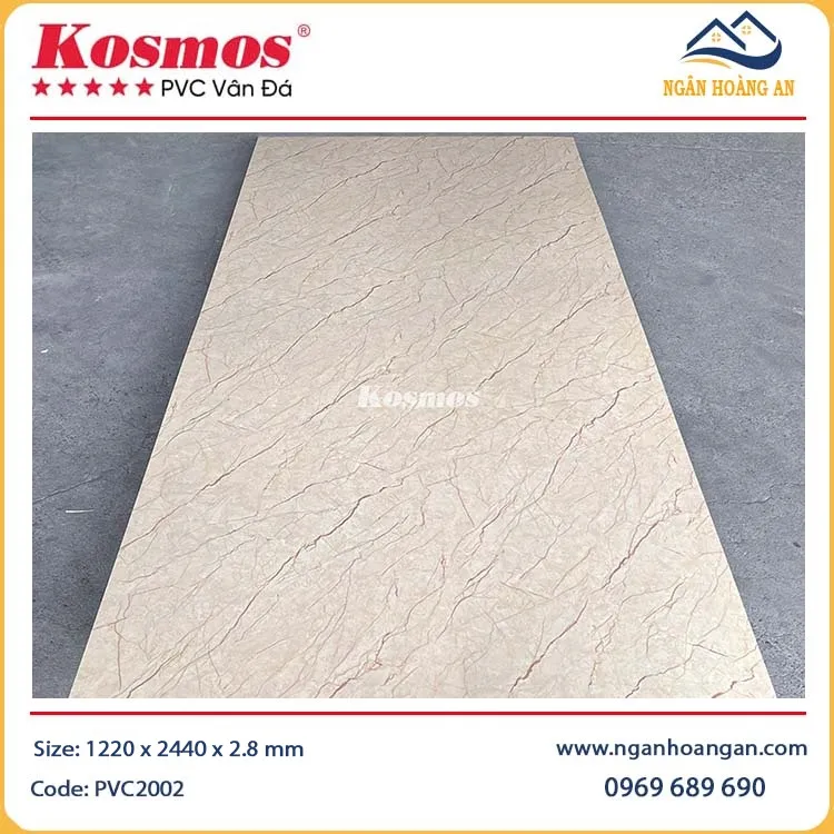 Tấm Nhựa Ốp Tường PVC Giả Đá Kosmos PVC2002 Tấm Nhựa Ốp Tường PVC Giả Đá Kosmos PVC2002