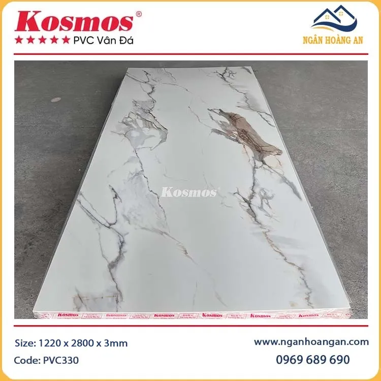 Tấm Nhựa Ốp Tường Nhựa PVC Giả Vân Đá Kosmos PVC330 Tấm Nhựa Ốp Tường Nhựa PVC Giả Vân Đá Kosmos PVC330