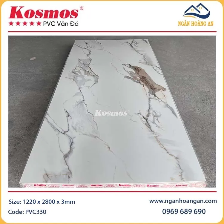 Tấm Nhựa Ốp Tường Nhựa PVC Giả Vân Đá Kosmos PVC330
