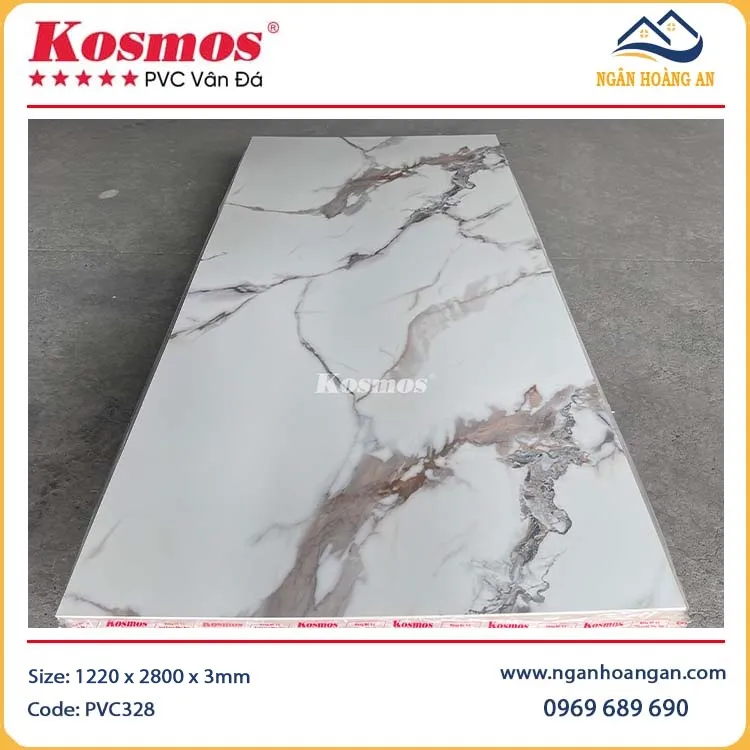 Tấm  Nhựa Ốp Tường PVC Giả Đá Kosmos PVC328