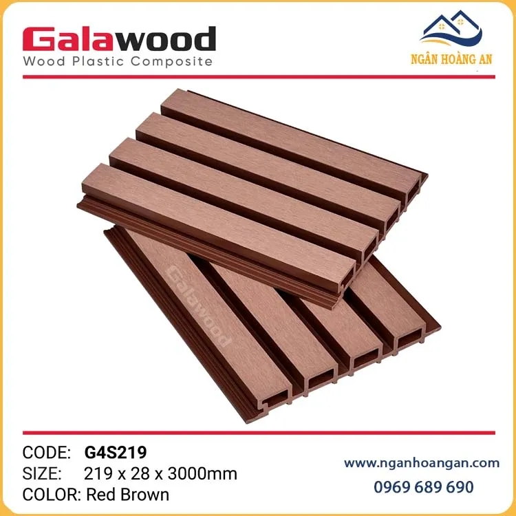 Ốp Tường Lam Sóng Ngoài Trời Galawood G4S219 Red Brown