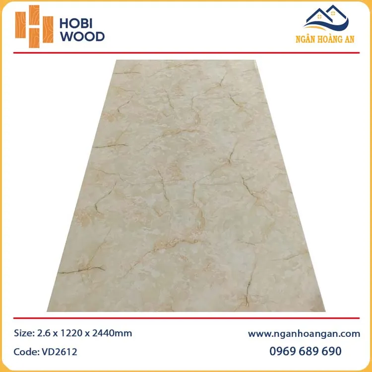 Ốp Tường PVC Giả Vân Đá HobiWood VD2612