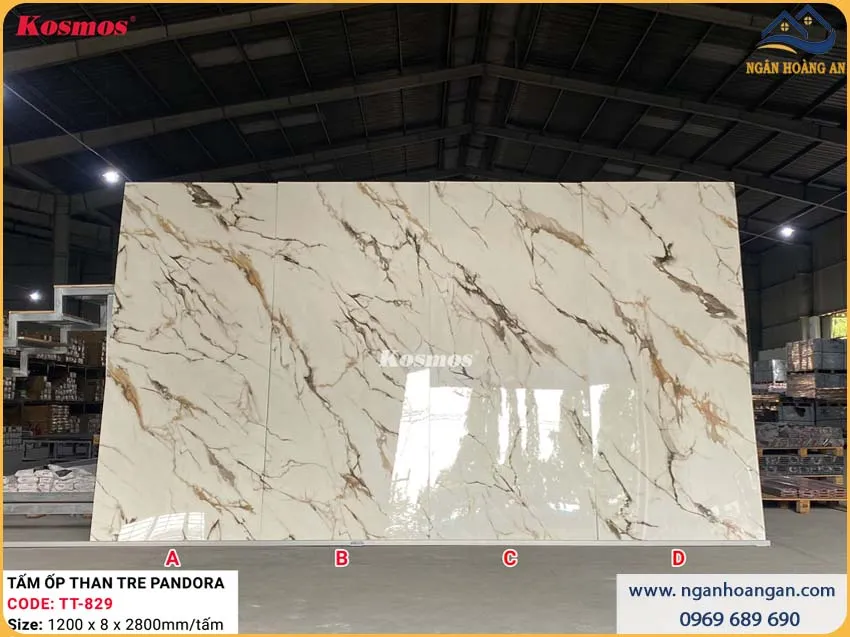 Ốp Tường Tấm Ốp Than Tre Vân Đá Pandora Kosmos TT-829