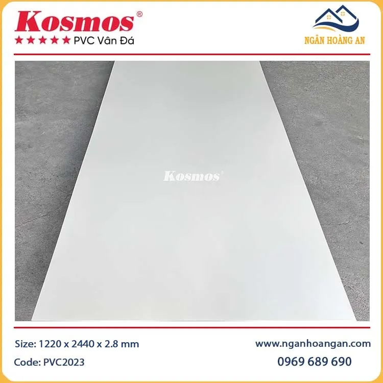 PVC Giả Đá Ốp Tường Kosmos Màu Trắng Trơn PVC2023 PVC Giả Đá Ốp Tường Kosmos Màu Trắng Trơn PVC2023