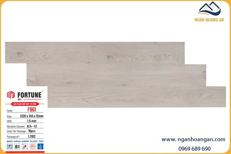 Sàn Gỗ Công Nghiệp Fortune F961 Dày 12mm Sàn Gỗ Công Nghiệp Fortune F961 Dày 12mm