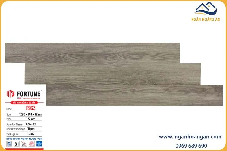 Sàn Gỗ Công Nghiệp Fortune F963 12mm Sàn Gỗ Công Nghiệp Fortune F963 12mm
