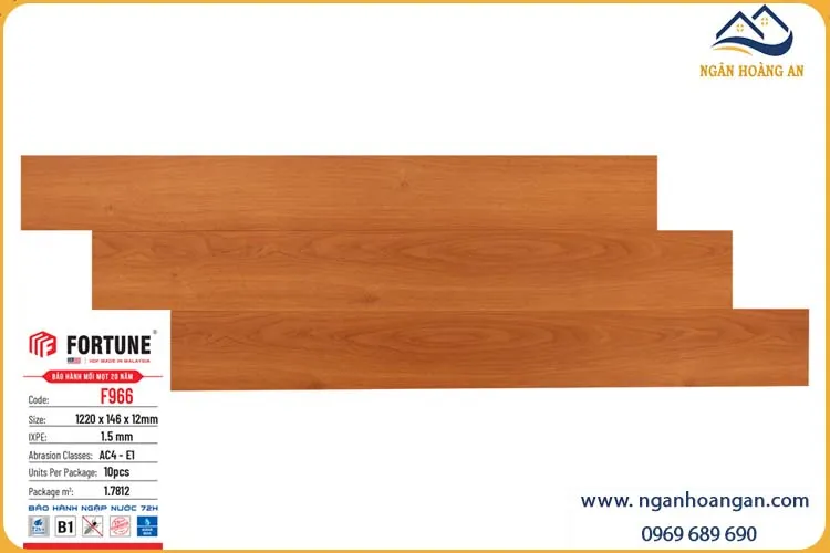 Sàn Gỗ Công Nghiệp Fortune F966 Dày 12mm