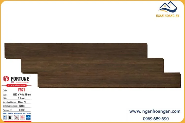 Sàn Gỗ Công Nghiệp Fortune Malaysia F971 Dày 12mm