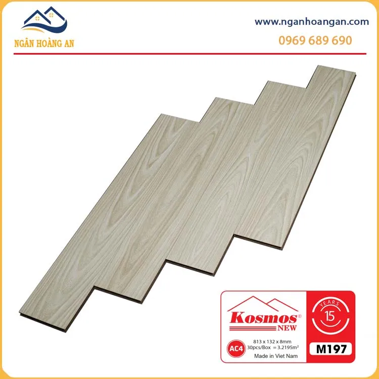 Sàn Gỗ Công Nghiệp Kosmos M197 Dày 8mm Sàn Gỗ Công Nghiệp Kosmos M197 Dày 8mm