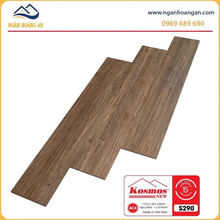 Sàn Gỗ Công Nghiệp Kosmos S290 Dày 8mm 