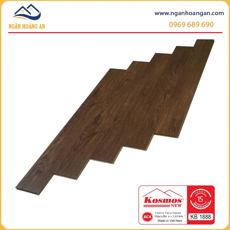 Sàn Gỗ Công Nghiệp Kosmos KB1888 Dày 12mm