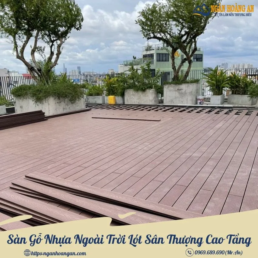 Sàn Gỗ Nhựa Ngoài Trời Lót Sân Thượng Cao Tầng