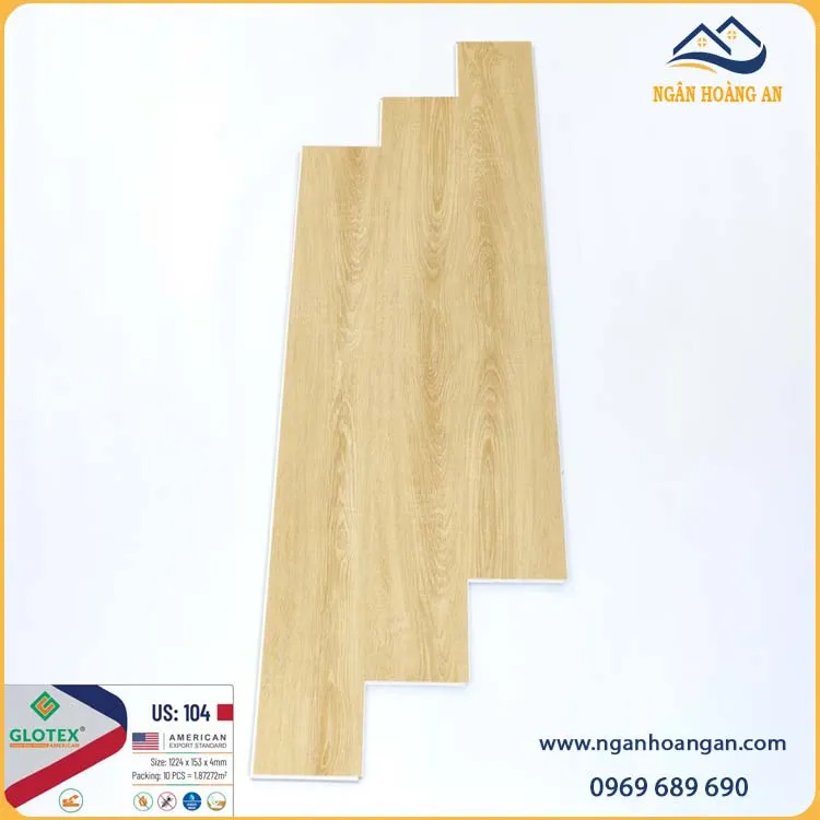 Sàn Nhựa Hèm Khóa Giả Gỗ Glotex US104 Đế Cao Su 5mm Sàn Nhựa Hèm Khóa Giả Gỗ Glotex US104 Đế Cao Su 5mm