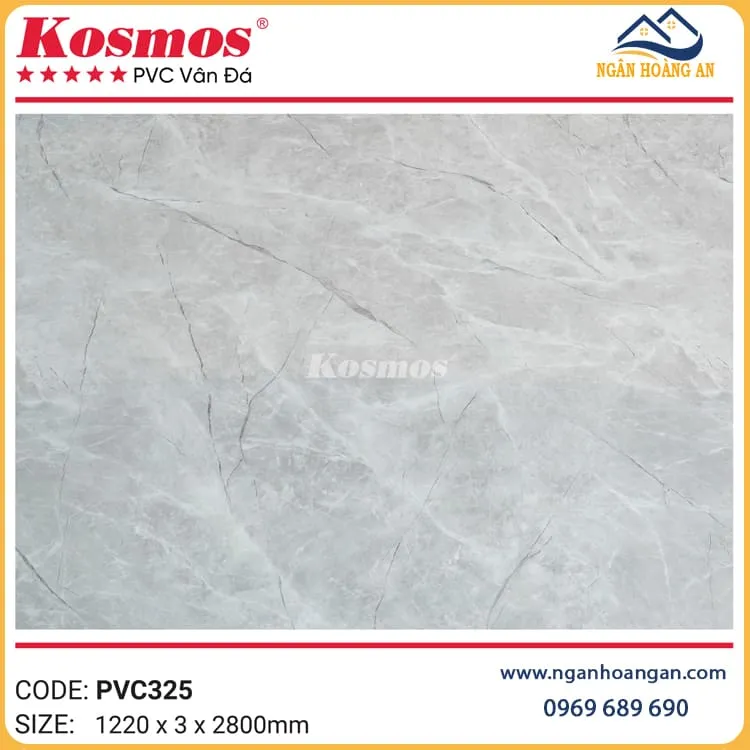 PVC Giả Đá Ốp Tường Kosmos PVC325 Vân Bê Tông PVC Giả Đá Ốp Tường Kosmos PVC325 Vân Bê Tông