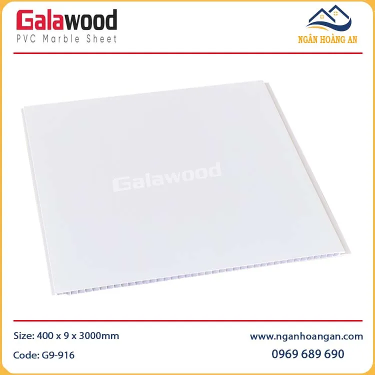 Tấm Nhựa Ốp Trần Nano Galawood G9-916 Màu Trắng