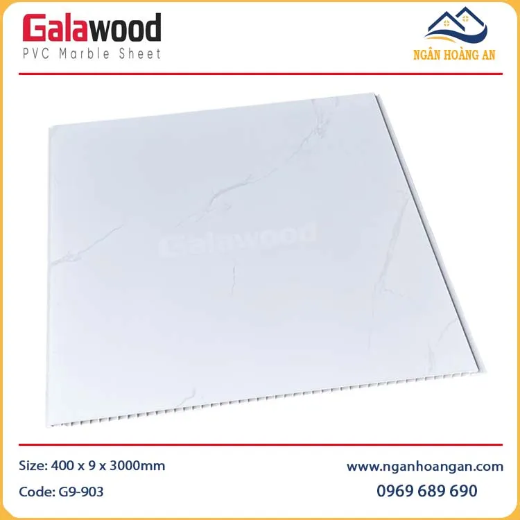 Tấm Nhựa Ốp Tường Nano Trắng Vân Mây Galawood G9-903