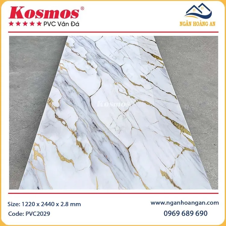 Tấm Nhựa Ốp Tường Giả Đá Dát Vàng Kosmos PVC2029