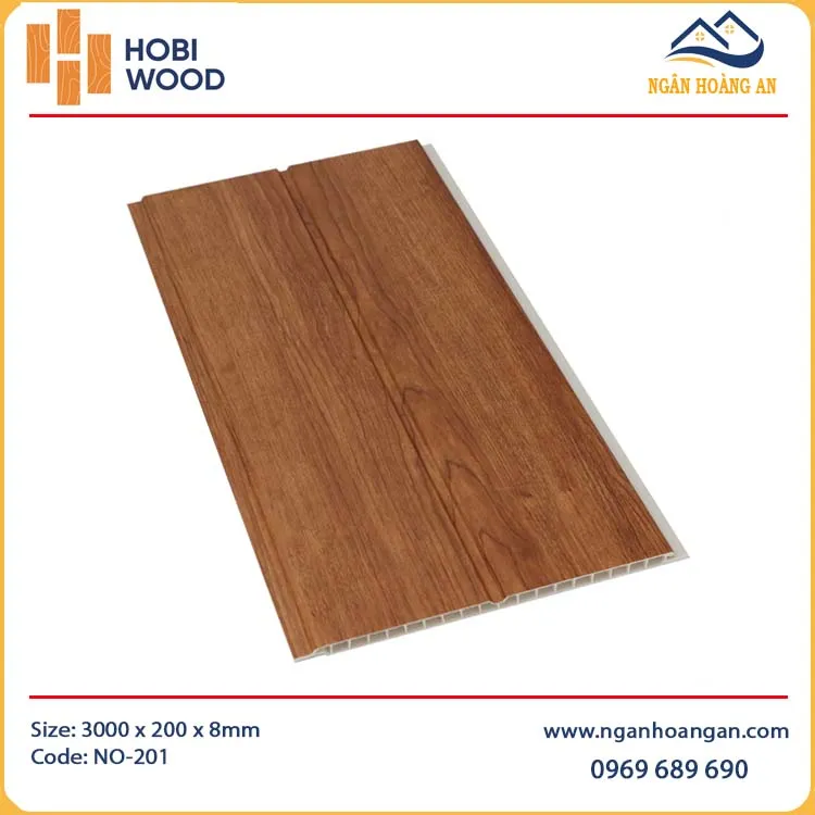Tấm Nhựa Ốp Tường Nano Giả Gỗ HobiWood NO-201