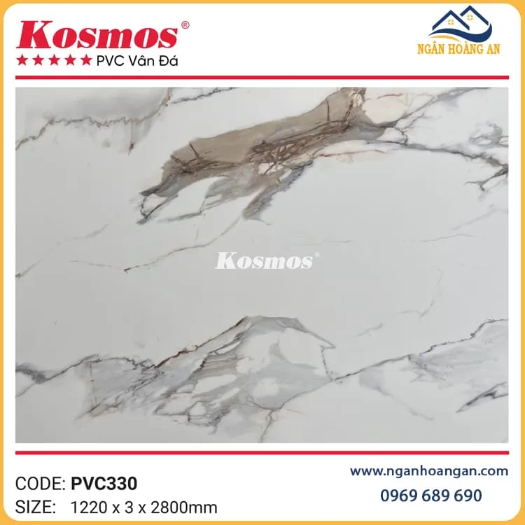 Tấm Nhựa Ốp Tường Nhựa PVC Giả Vân Đá Kosmos PVC330 Tấm Nhựa Ốp Tường Nhựa PVC Giả Vân Đá Kosmos PVC330