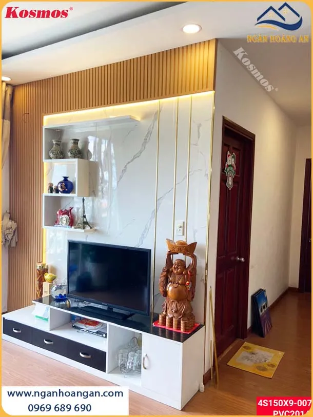 Phòng Khách Được Ốp Tường Bằng Tấm Nhựa PVC Giả Đá, Đẹp Và Thu Hút Phòng Khách Được Ốp Tường Bằng Tấm Nhựa PVC Giả Đá, Đẹp Và Thu Hút