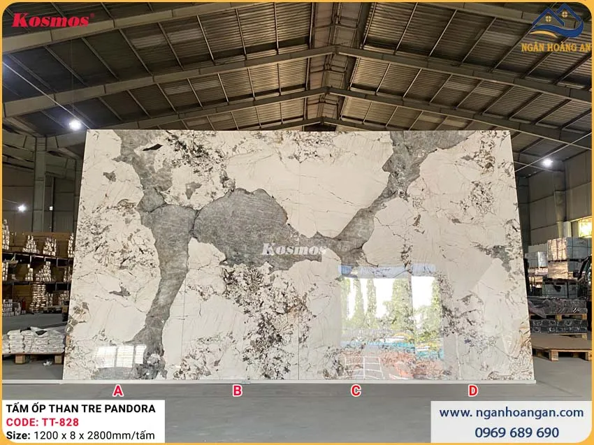 Tấm Ốp Đa Năng Sợi Than Tre Vân Đá Pandora Kosmos TT-828 Tấm Ốp Đa Năng Sợi Than Tre Vân Đá Pandora Kosmos TT-828