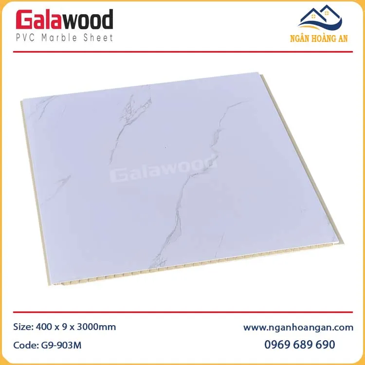 Tấm Ốp Trần Nano Galawood G9-903M Màu Trắng Vân Mây