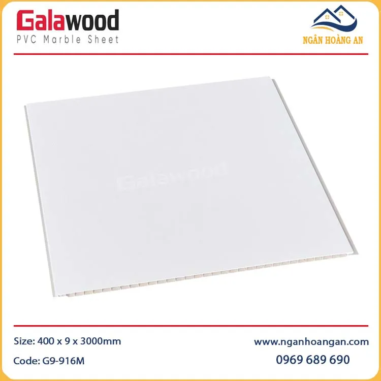 Nhựa Ốp Tường Nano Màu Trắng Galawood G9-916M