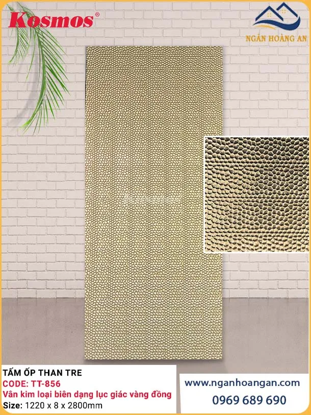 Tấm Than Tre Kim Loại Biên Dạng Lục Giác Vàng Đồng Kosmos TT-856